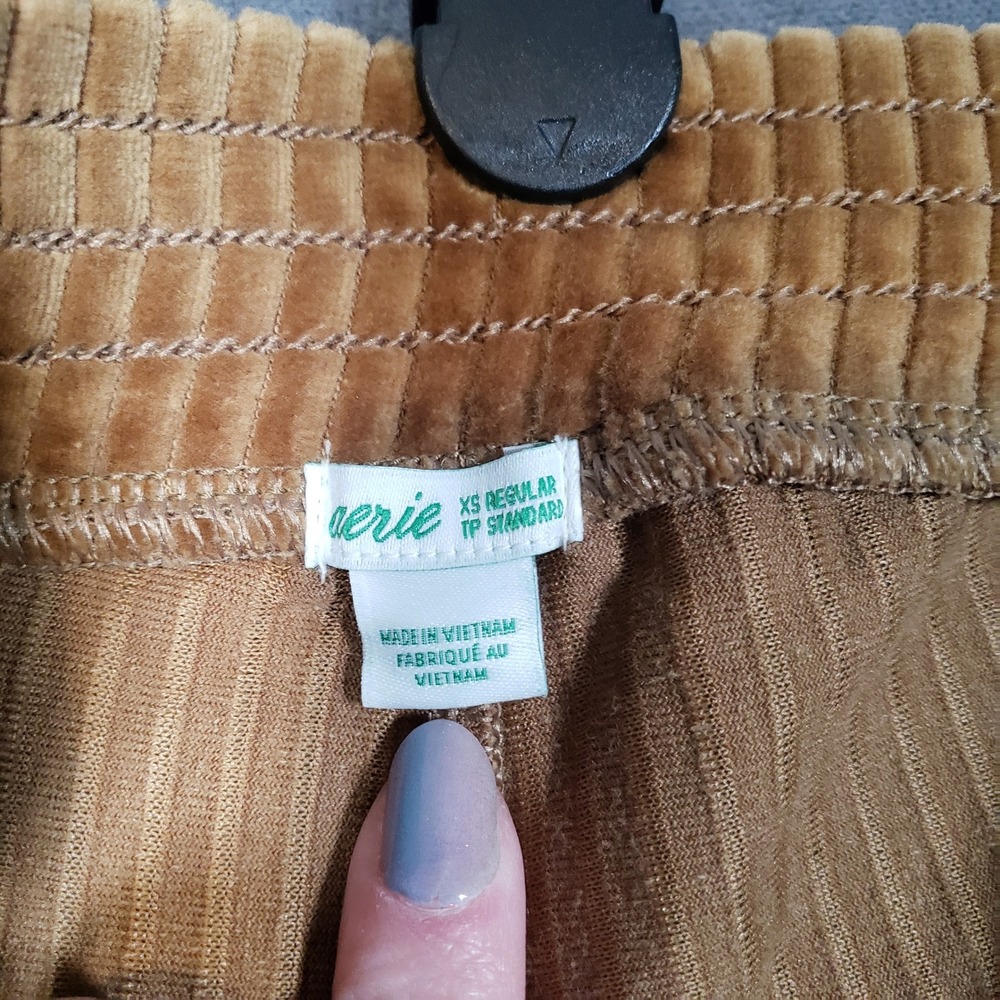 Aerie Flare Pants Womens XS Regular Brown Corduroy High Waisted Bell Bottoms - Picture 5 of 12